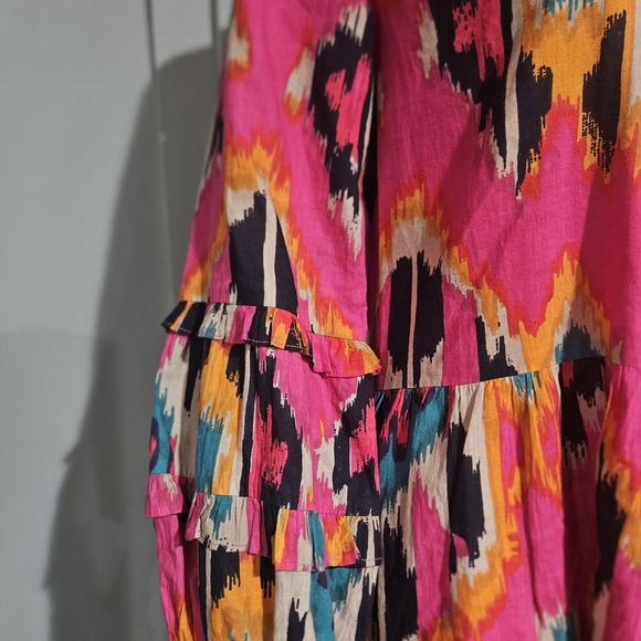 LA PLAGE Alison Long Sleeve Mini Dress – Ikat Fuchsia Multi. Size Small - Picture 7 of 14